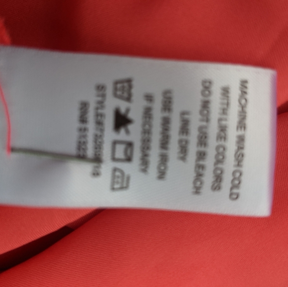 Designer Chaus Coral Red Dress Flutter sleeve shirt A line Size small - Picture 8 of 15